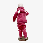 Pink Bunny Ear Hooded Kids Velvet Tracksuit Set - Image 5