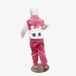 Pink Bunny Ear Hooded Kids Velvet Tracksuit Set - Image 6