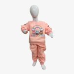 Pink Cartoon Character Kids Sweatshirt & Pants Set