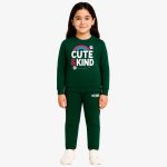 Cute & Kind Green Kids Sweatshirt and Jogger Set