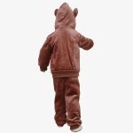Brown Teddy Bear Velvet Kids Winter Tracksuit Set - Image 7