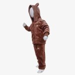 Brown Teddy Bear Velvet Kids Winter Tracksuit Set - Image 8