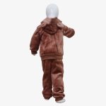 Brown Teddy Bear Velvet Kids Winter Tracksuit Set - Image 9