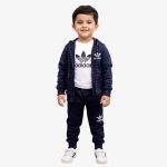 Navy Blue Kids Sportswear Tracksuit Set with Hoodie & Joggers