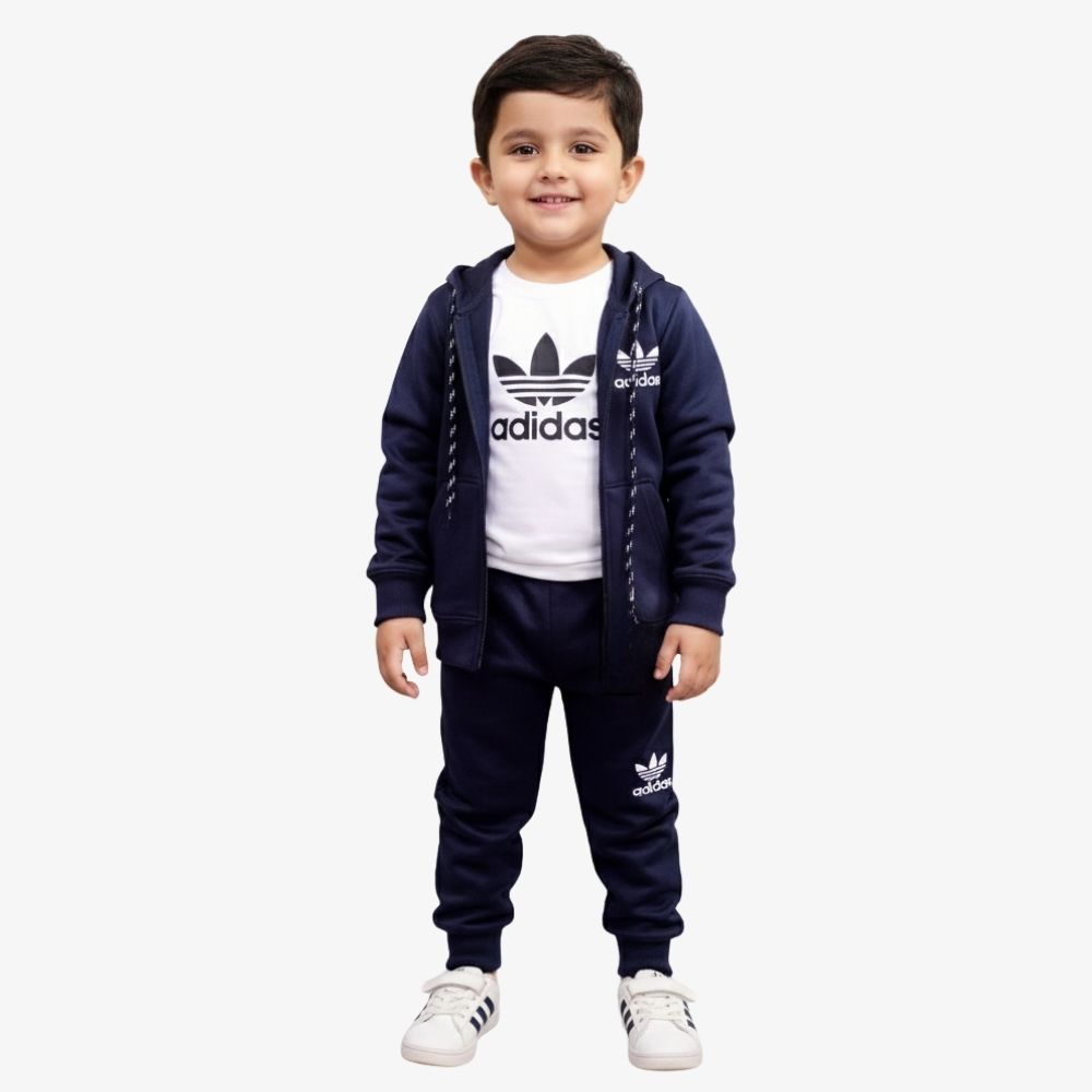 Untitled (1000 x 1000 px) (24) Navy Blue Kids Sportswear Tracksuit Set with Hoodie & Joggers - Image 1