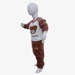 Brown Teddy Bear Velvet Kids Winter Tracksuit Set - Image 3