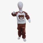 Brown Teddy Bear Velvet Kids Winter Tracksuit Set - Image 5
