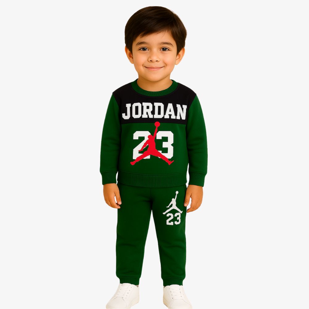 Untitled (1000 x 1000 px) (9) Basketball Style Green Kids Tracksuit Set - Image 1