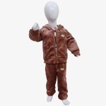 Brown Teddy Bear Velvet Kids Winter Tracksuit Set - Image 6