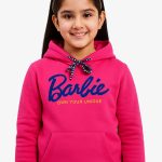 Girls’ Barbie Hot Pink Hoodie & Jogger Set – “Own Your Unique” Loungewear Outfit - Image 2